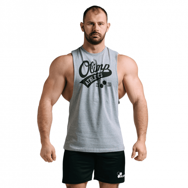 T-shirt d'entraînement à capuche homme Olimp- Men Sleeveless Athletics gris