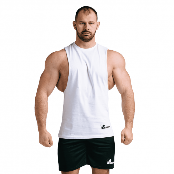 T-shirt d'entraînement à capuche homme Olimp - Men Sleeveless Basic blanche