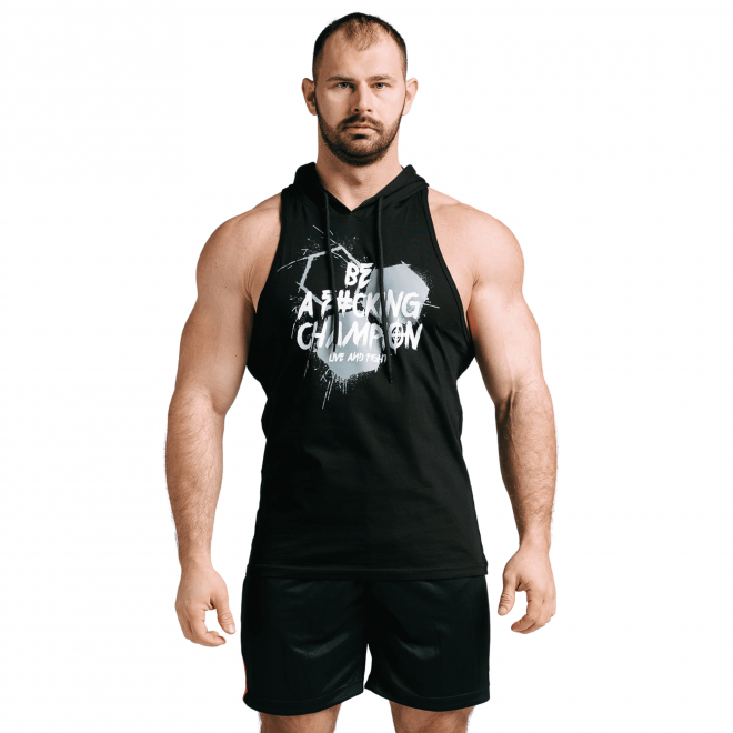 T-shirt d'entraînement à capuche homme Olimp - Men Stringer Hoodie Champion noir